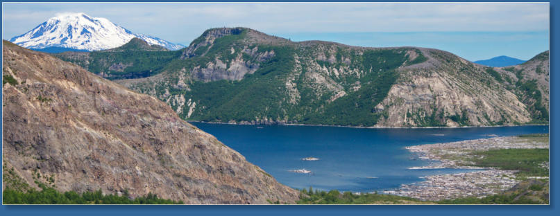 Spirit Lake mit und ohne Mt. Adams im Hintergrund