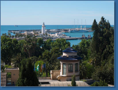 Blick von der Alcazaba de Málaga, Spanien