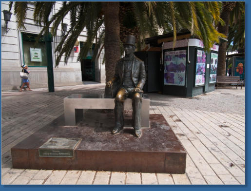 Hans Christian Andersen Skulptur in Málaga, Spanien