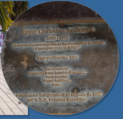 Hans Christian Andersen Skulptur in Málaga, Spanien