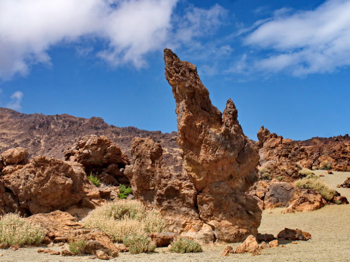 Die Bimssteinwüste im Nationalpark Teide, Teneriffa
