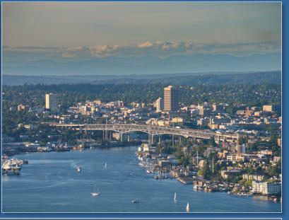 Blick von der Space Needle, Seattle, WA