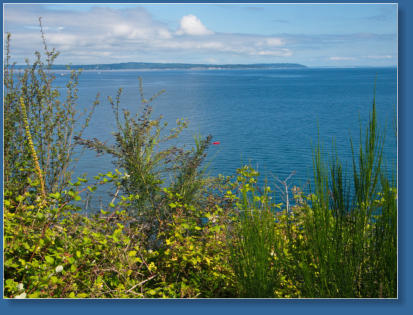Aussicht vom Daybreak Star Indian Cultural Center im Discovery Park - Seattle, WA