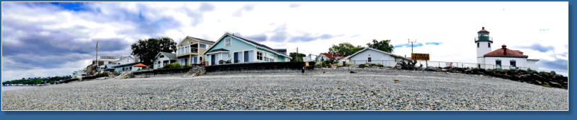 Alki Beach mit Lighthouse -Seattle, WA