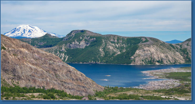 Spirit Lake mit und ohne Mt. Adams im Hintergrund