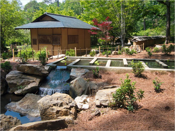 Japanischer Garten im Botanischer Garten - Birmingham, AL