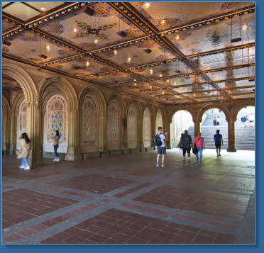 Minton Tile Ceiling in den Bethesda Arkaden, Central Park, NYC