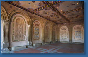 Minton Tile Ceiling in den Bethesda Arkaden, Central Park, NYC