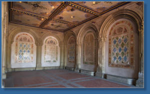 Minton Tile Ceiling in den Bethesda Arkaden, Central Park, NYC