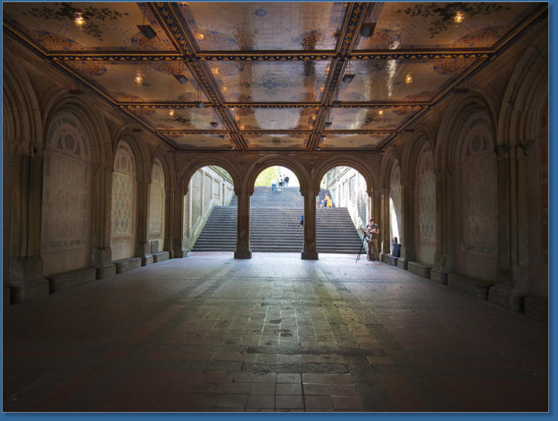 Minton Tile Ceiling in den Bethesda Arkaden, Central Park, NYC