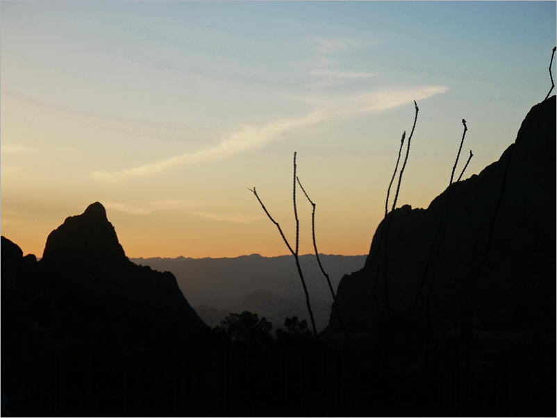 Blick von der Terrasse der Chisos Mountain Lodge - Big Bend NP, TX